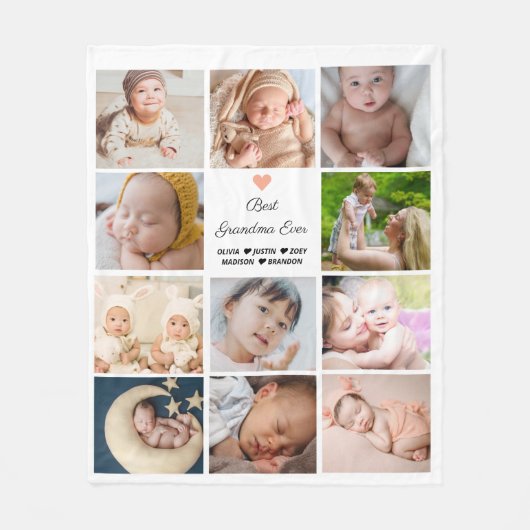Beste Oma je 11-Foto Collage Fleecedecke (Vorderseite)