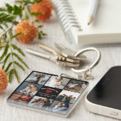 Beste Oma je 4 Foto Collage Spaß Keepake Schlüsselanhänger (Vorderseite rechts)