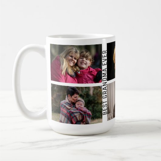 Beste Oma je 6 Foto Custom Collage Kaffeetasse (Links)