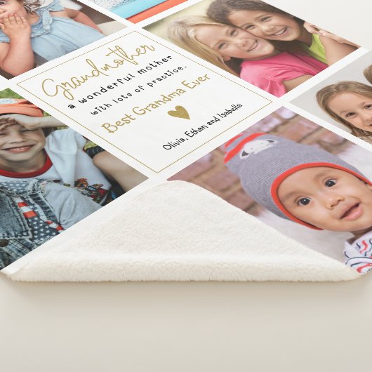 Beste Oma je 8 Foto Collage Großmutter Sherpadecke (3/4)