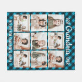 Beste Oma je 9 FotoCollage Kariert Fleecedecke (Vorderseite (Horizontal))