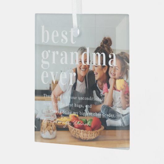 Beste Oma je | Angebot und Foto Ornament Aus Glas (Vorderseite links)