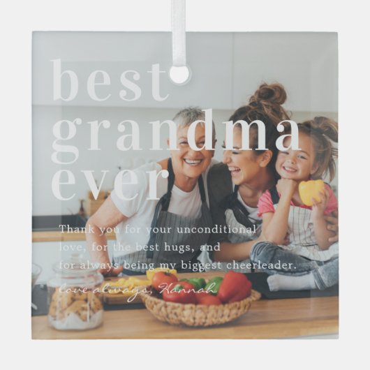 Beste Oma je | Angebot und Foto Ornament Aus Glas (Vorderseite)