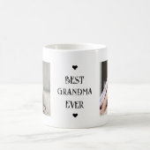 Beste Oma je Black Modern Zwei Fotos Kaffeetasse (Mittel)