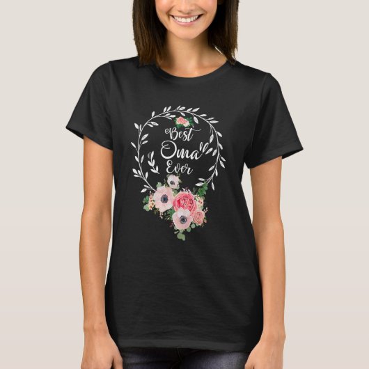 Beste Oma je Blumen Dekoration Oma T-Shirt (Vorderseite)
