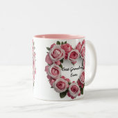 Beste Oma je Blumenrosa Zweifarbige Tasse (VorderseiteRechts)