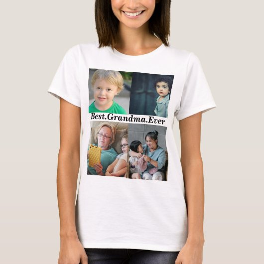 Beste Oma je Custom 4 Foto T-Shirt (Vorderseite)
