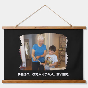 Beste Oma je Custom Foto Nana Großeltern Wandteppich Mit Holzrahmen