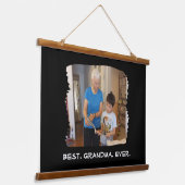 Beste Oma je Custom Foto Nana Großeltern Wandteppich Mit Holzrahmen (Gewinkelt)