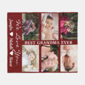 Beste Oma je Custom Fotos Großkinder Name Fleecedecke (Vorderseite (Horizontal))