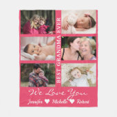 Beste Oma je Custom Fotos Großkinder Name Fleecedecke (Vorderseite)
