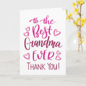 Beste Oma je Danke, Typografie in Pink Karte (Gelbe Blume)