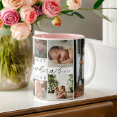 Beste Oma je | Elegantes Skript 8 FotoCollage Zweifarbige Tasse