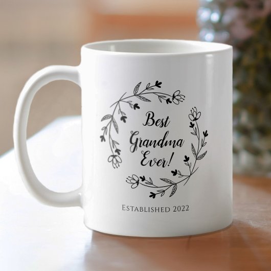 Beste Oma je Familie Blumenkraut Jahr Schwarz Kaffeetasse