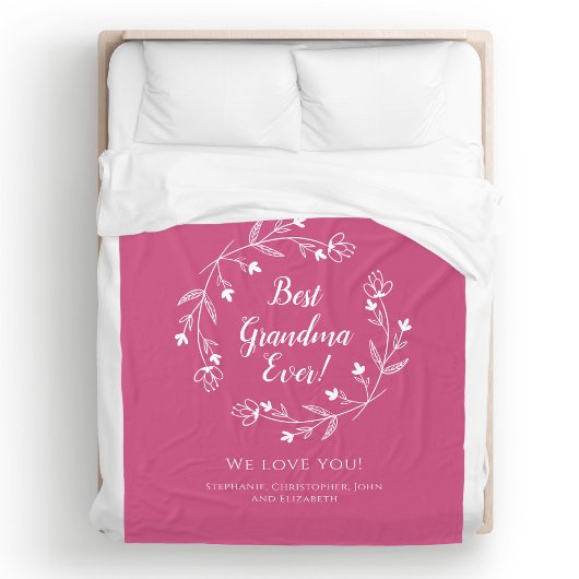 Beste Oma je Familie Sake Großkinder Pink Fleecedecke