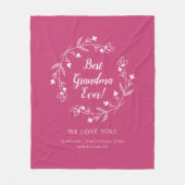 Beste Oma je Familie Sake Großkinder Pink Fleecedecke (Vorderseite)