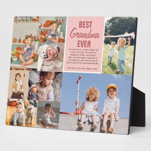 Beste Oma je | Farbblockfoto-Collage Fotoplatte (Seite)