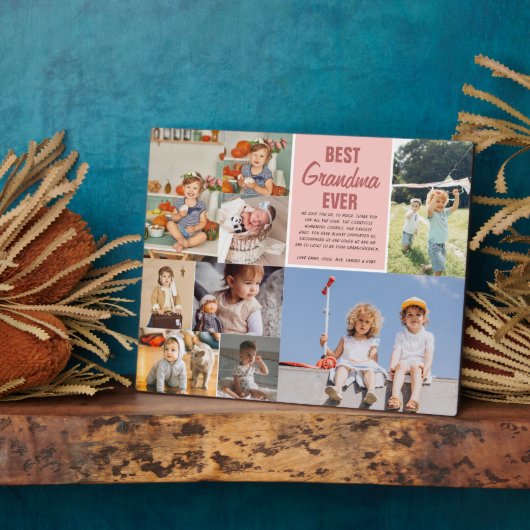 Beste Oma je | Farbblockfoto-Collage Fotoplatte (Seite)