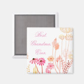 Beste Oma je Floral Magnet (Vorderseite/Rückseite)