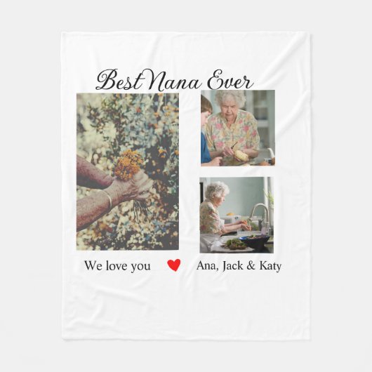 Beste Oma je Foto Collage wir Liebe Sie nennen Fleecedecke (Vorderseite)