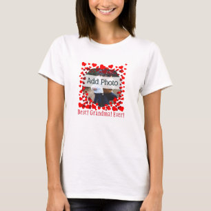 Beste Oma je! Foto-Rotherzen T-Shirt