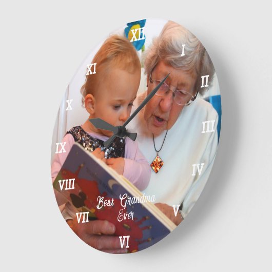 Beste Oma je Fotomaterial erstellen Große Wanduhr (Winkel)