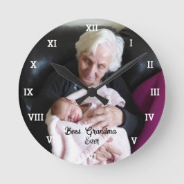 Beste Oma je Fotomaterial erstellen Runde Wanduhr