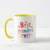 Beste Oma je Fun Whimsical Hearts zweitfarbig Tasse (Links)