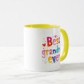 Beste Oma je Fun Whimsical Hearts zweitfarbig Tasse (VorderseiteRechts)