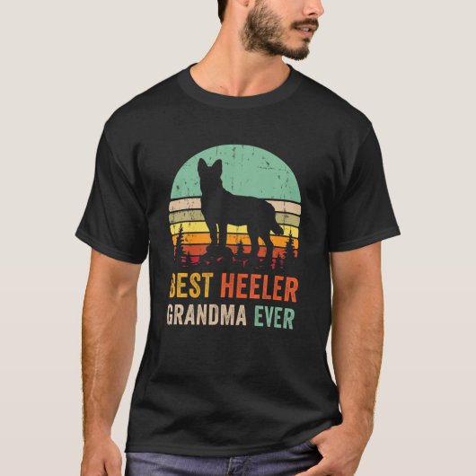 Beste Oma je Geschenk Red Blue Heeler Australier T-Shirt (Vorderseite)
