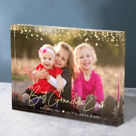 Beste Oma je Gold Glitzer Script Individuelle Name Fotoblock