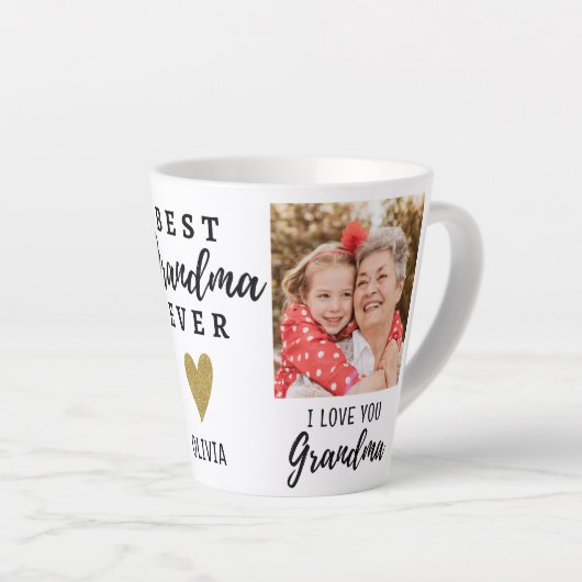 Beste Oma je Großkind Liebe Ihr 2 Foto Milchtasse (Rechte Ecke)