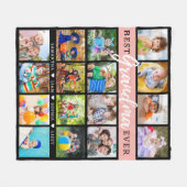 Beste Oma je Großkinder 16 FotoCollage Fleecedecke (Vorderseite (Horizontal))