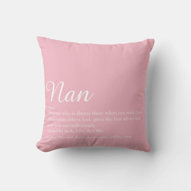 Beste Oma je, Großmutter Definition Rosa Kissen (Vorderseite)
