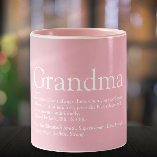 Beste Oma je, Großmutter Definition Rosa Zweifarbige Tasse