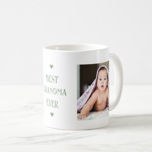 Beste Oma je grün Moderne zwei Fotos Kaffeetasse (VorderseiteRechts)