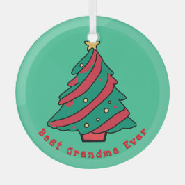 Beste Oma je | Grüner Weihnachtsbaum Ornament Aus Glas