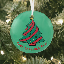 Beste Oma je | Grüner Weihnachtsbaum Ornament Aus Glas