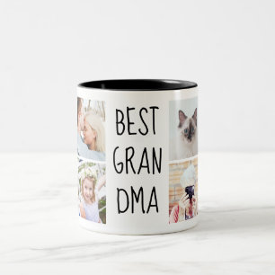 Beste Oma je Handgeschriebener Text im Foto-Rast Zweifarbige Tasse