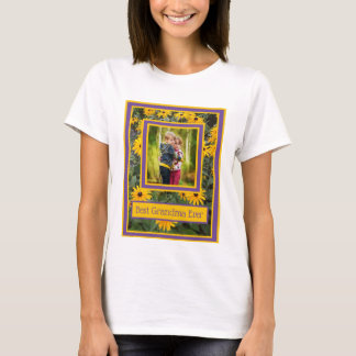 Beste Oma je - Hellgelbe Blumen Foto T-Shirt