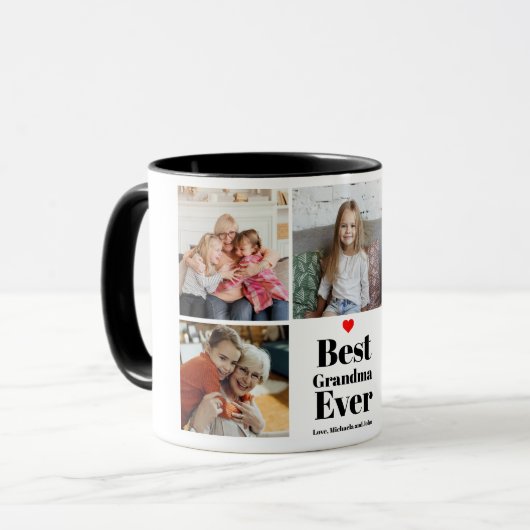 Beste Oma je Herz 5 FotoCollage Tasse (Vorderseite Links)