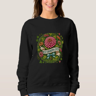Beste Oma je Illustration Kunst Zinnias Sweatshirt