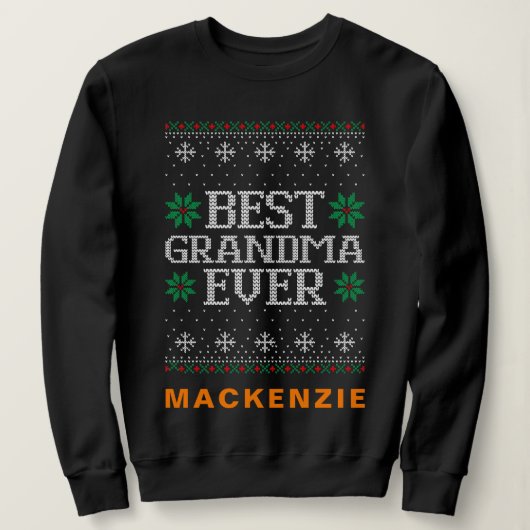 Beste Oma je Individuelle Name Funny Ugi Weihnacht Sweatshirt (Design vorne)
