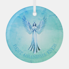 Beste Oma je | Marmoreffekt Engel Aquamarin Ornament Aus Glas