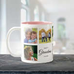 Beste Oma je Moderne Chic Familie FotoCollage Zweifarbige Tasse<br><div class="desc">Für das Beste Oma aller Zeiten für ein besonderes Muttertag- oder Geburtstagsgeschenk: Eine trendige,  moderne Tasse mit Ihrer persönlichen Foto-Collage,  Sonderbotschaften und Namen in minimaler Schriftzypografie.</div>