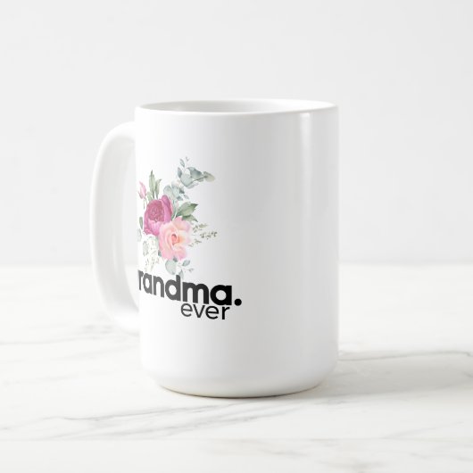 Beste Oma je Moderner Blumenchic Kaffeetasse (Vorderseite Links)
