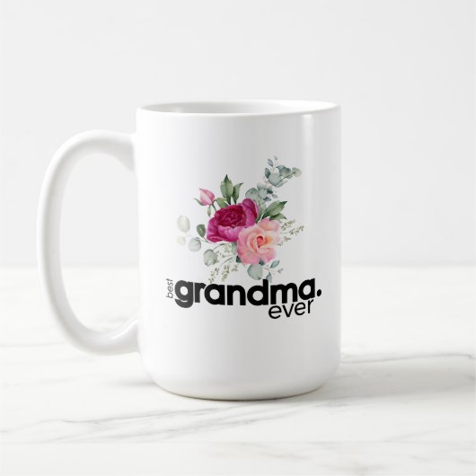 Beste Oma je Moderner Blumenchic Kaffeetasse (Links)