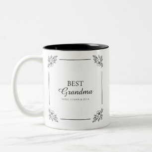 Beste Oma je   Moderner Dainty-Floral-Keepake Zweifarbige Tasse