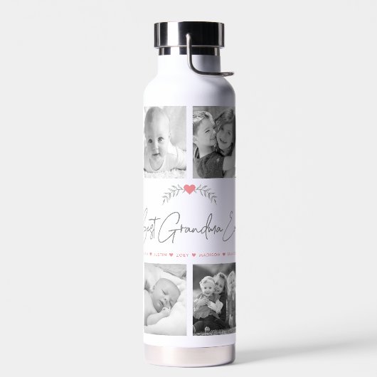 Beste Oma je Modernes Script 10 FotoCollage Trinkflasche (Links)