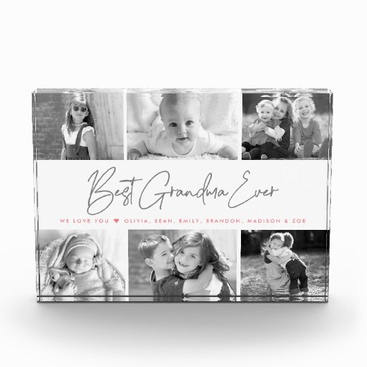 Beste Oma je Modernes Script Custom Collage 6 Fotoblock (Vorderseite)